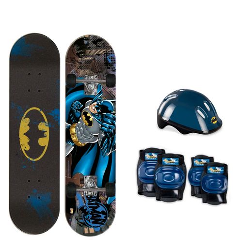 Skate Batman com Kit de Acessórios Preto - Fun Divirta-se