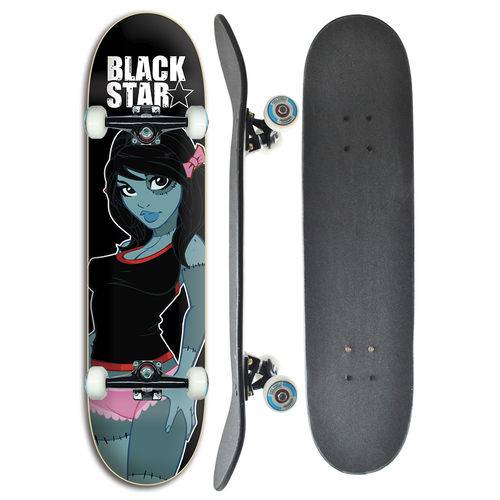 Skate Completo Profissional Black Star Frankgirl 7.8