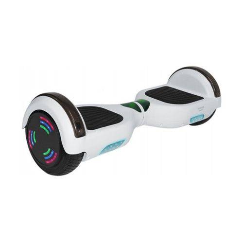 Skate Elétrico Hoverboard 6,5" Branco com LED e Bluetooth FS3400 - Foston