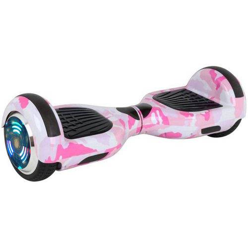 Skate Elétrico YDTECH Bluetooth com Roda 6.5 Polegadas Rosa Camuflado