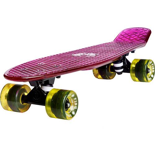 Skate Fish Skateboards Cruiser Lilás Transparente 22"