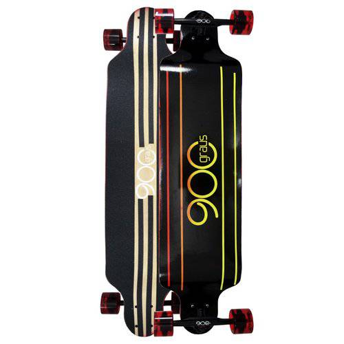 Skate Longboard 900 Graus Rodas Vermelhas com Abec 9