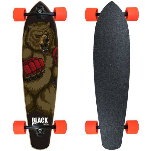 Skate Longboard Fish Completo Black Star - Urso