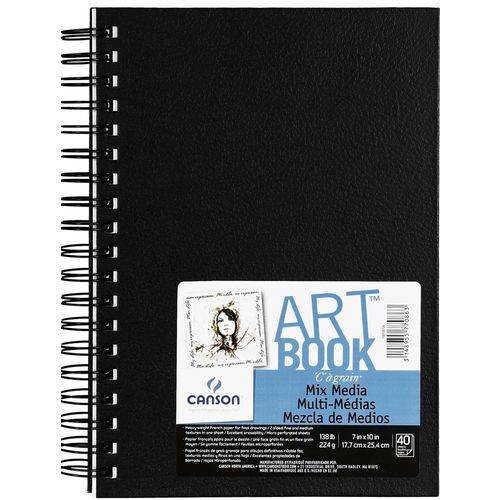 Sketchbook Art Book Mix Media 224 G/m² 17,7 X 25,4 Cm com 40 Folhas Canson