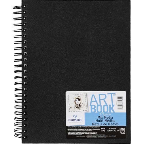 Sketchbook Art Book Mix Media 224 G/m² 22,9 X 30,5 Cm com 40 Folhas Canson