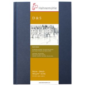 Sketchbook D&S 140 G/m² A-4 com 80 Folhas Capa Azul Retrato Hahnemuhle