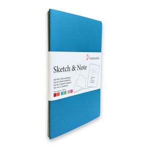 Sketchbook Sketch & Note 125 G/m² A-6 com 20 Folhas com 2 Unidades Azul e Verde Hahnemuhle