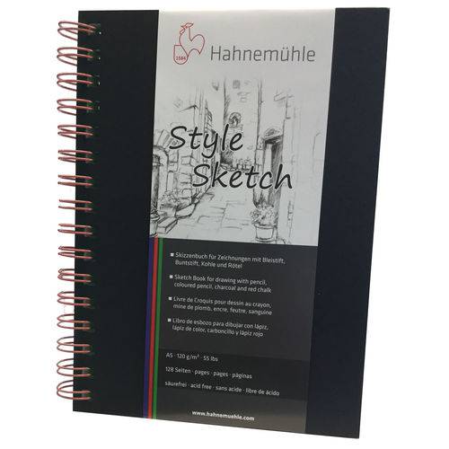 Sketchbook Style Espiral Vermelho 120 G/m² A-5 com 64 Folhas Hahnemuhle