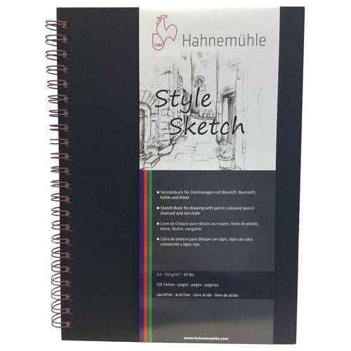 Sketchbook Style Espiral Vermelho 120 G/m² A-3 com 64 Folhas Hahnemuhle