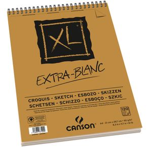Sketchbook XL Extra-Blanc 90 G/m² A-4 21,0 X 29,7 Cm com 120 Folhas Canson