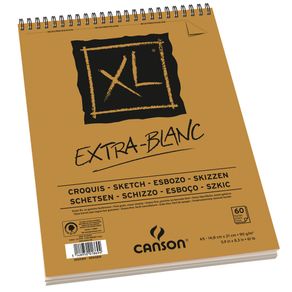 Sketchbook XL Extra-Blanc 90 G/m² A-5 14,8 X 21,0 Cm com 60 Folhas Canson