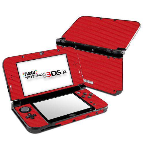 Skin Adesivo Protetor 4D Fibra de Carbono New Nintendo 3DS XL (4D Vermelho)