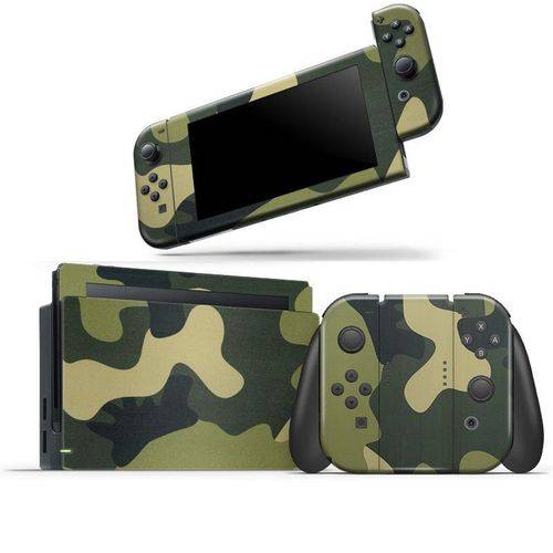 Skin Adesivo Protetor 4D Fibra de Carbono Nintendo Switch (Camuflado)
