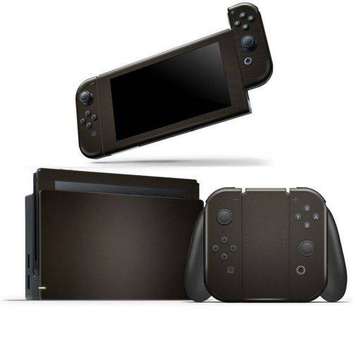 Skin Adesivo Protetor 4D Fibra de Carbono Nintendo Switch (Marrom Premium)