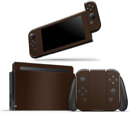 Skin Adesivo Protetor 4D Fibra de Carbono Nintendo Switch (Marrom)
