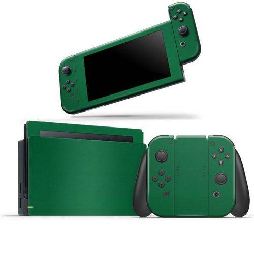 Skin Adesivo Protetor 4D Fibra de Carbono Nintendo Switch (Verde)