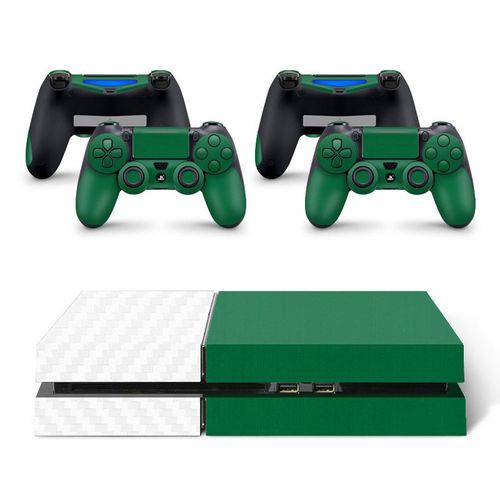 Skin Adesivo Protetor Playstation 4 (4D Branco Verde)