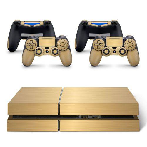 Skin Adesivo Protetor Playstation 4 (Ouro Escovado)