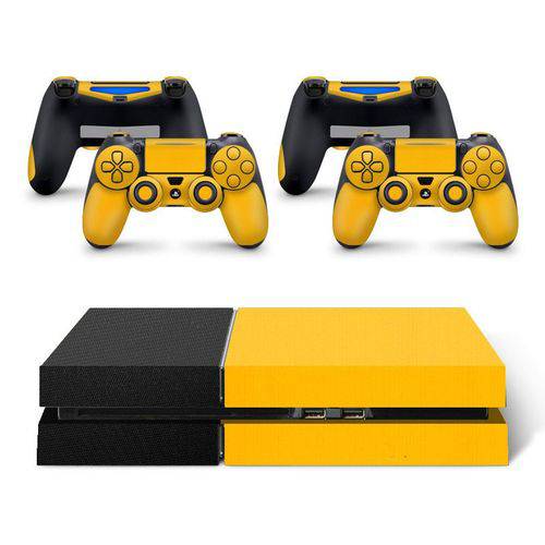 Skin Adesivo Protetor Playstation 4 (Preto Amarelo)