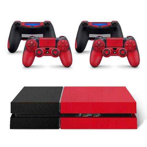 Skin Adesivo Protetor Playstation 4 (Preto Vermelho)