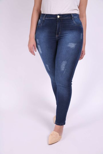 Calça Jeans Skinny Blue Plus Size 46