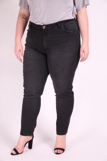 Calça Jeans Black Skinny Feminina Pluz Size 46