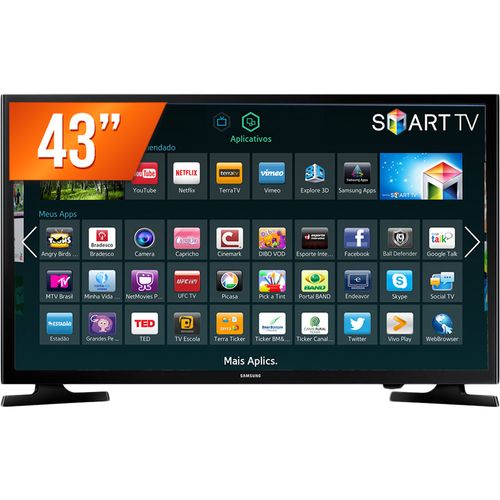 Smart TV LED 43'' Full HD Samsung 43J5200 2HDMI 1USB com Wifi e Conversor Digital Integrados
