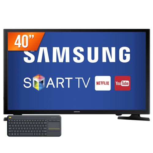 Smart TV LED 40" Full HD Samsung UN40J5200 com Teclado K400 Logitech