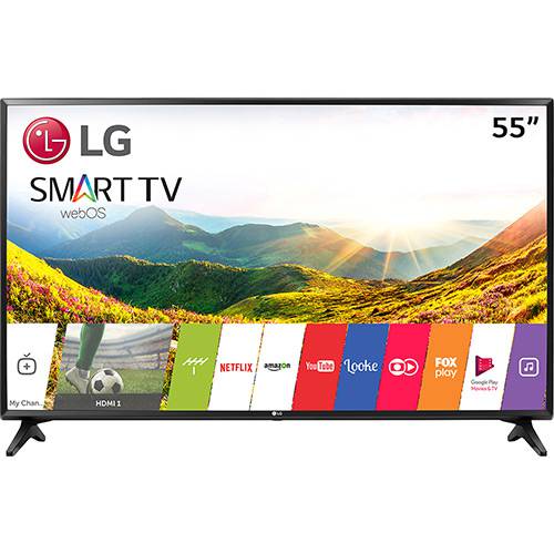 Smart TV LED 55" Lg 55lj5550 Full HD Conversor Digital Wi-Fi Integrado 1 USB 2 HDMI Webos 3.5 Sistema de Som Virtual Surround Plus