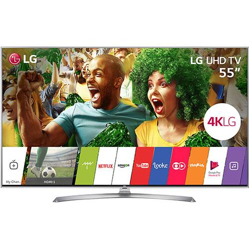 Smart TV LED 55" LG 55UJ7500 Ultra HD Conversor Digital Wi-Fi Integrado 2 USB 4 HDMI WebOS 3.5 Sistema de Som Ultra Surround