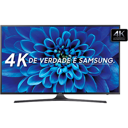 Smart TV LED 55" Samsung KU6000 Ultra HD 4K com Conversor Digital 2 USB 3 HDMI 60Hz