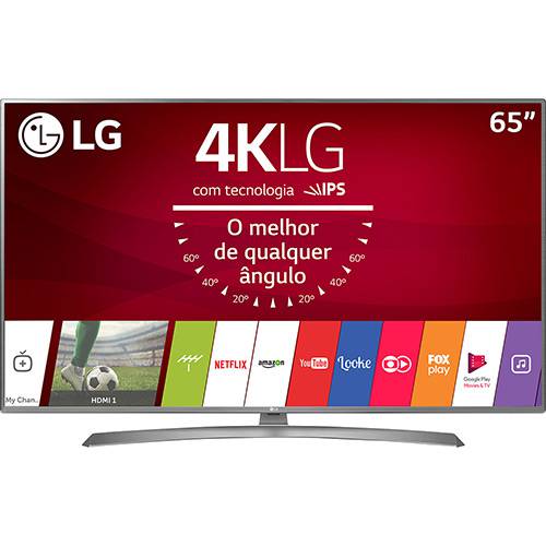 Smart TV LED 65" LG 65UJ6585 Ultra HD Conversor Digital Wi-Fi Integrado 2 USB 4 HDMI WebOS 3.5 Sistema de Som Ultra Surround