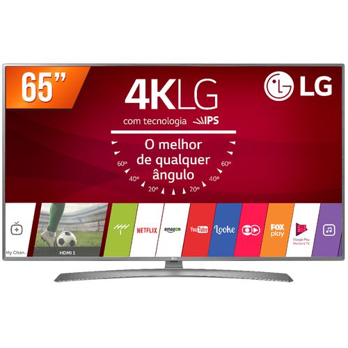 Smart TV LED 65'' Ultra HD 4K LG 65UJ6585 HDMI USB Wi-Fi Conversor Digital Integrado