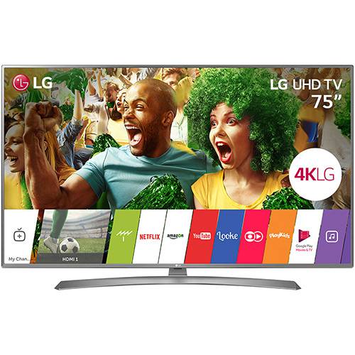 Smart TV LED 75" LG 75UJ6585 Ultra HD com Conversor Digital Wi-Fi Integrado 2 USB 4 HDMI WebOS 3.5 Sistema de Som Ultra Surround