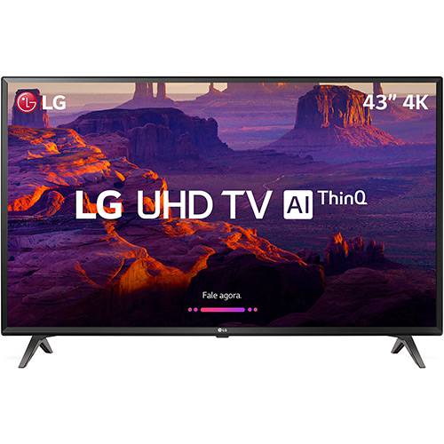 Smart TV LED LG 43" 43UK6310 Ultra HD 4k com Conversor Digital 3 HDMI 2 USB Wi-Fi Webos 4.0 Sound Sync 60Hz - Preta