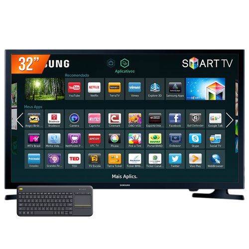 Smart TV LED 32'' Samsung UN32J4300AGXZD com Teclado K400 Logitech