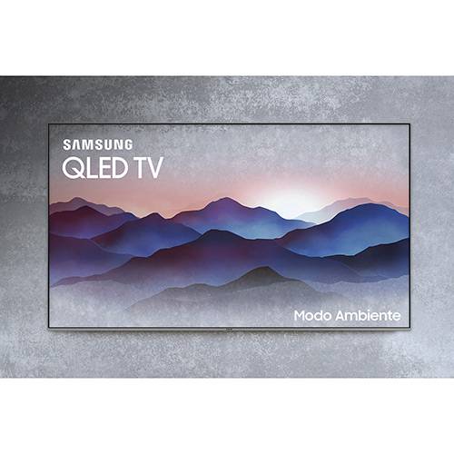 Smart TV QLED 55" Samsung 2018 QN55Q6FNAGXZD Ultra HD 4k com Conversor Digital 4 HDMI 3 USB Wi-Fi 120Hz Modo Ambiente e Pontos Quânticos - Prata