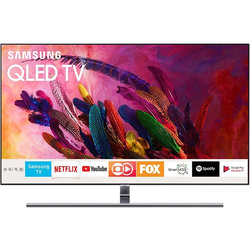 Smart TV QLED 55" Samsung 2018 QN55Q7FNAGXZD Ultra HD 4k com Conversor Digital 4 HDMI 3 USB Wi-Fi Única Conexão Invisível Modo Ambiente e Pontos Quânticos - Prata