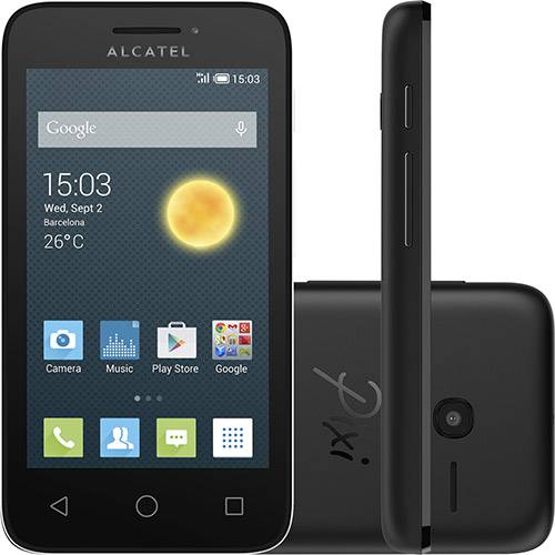 Smartphone Alcatel Pixi 3 Desbloqueado Android Lollipop 4.4 Tela 4.5" 4GB Wi-Fi Câmera de 8MP - Preto