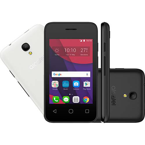 Smartphone Alcatel PIXI 3 Dual Chip Desbloqueado Android 5.1 Tela 3.5" Memória 4GB Câmera 5MP - Branco