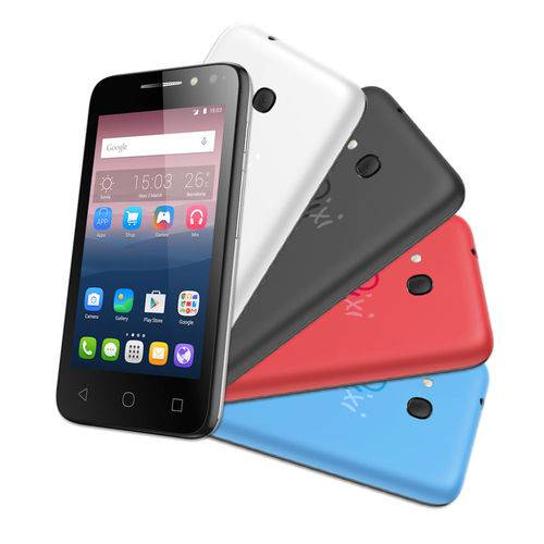 Smartphone Alcatel PIXI4 4 Colors, 4 Capas de Bateria, Camera 8MP, Selfie 5MP com Flash, M