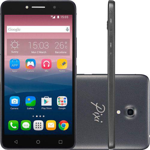 Smartphone Alcatel Pixi4 5" Preto com Dual Chip Memória 8gb Câmera 8mp 4g Quad Core