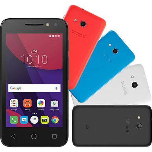 Smartphone Alcatel PIXI4 Colors Dual Chip Android 6.0 Tela 4" Memória 8GB 3G Câmera 8MP Selfie 5MP F