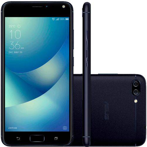 Smartphone Asus Zenfone 4 Max Preto ZC554 DualChip 16GB Tela de 5.5" 4G Câmera Dual 13MP