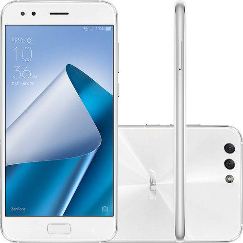 Smartphone Asus Zenfone 4 ZE554 128GB Android N Tela 5,5" 4G Câmera Dual 12+8MP - Branco