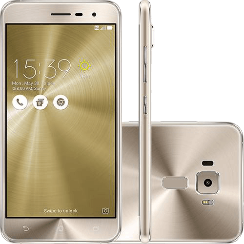 Smartphone Asus Zenfone 3 Dual Chip Android 6 Tela 5.2" 32GB 4G Câmera 16MP - Dourado