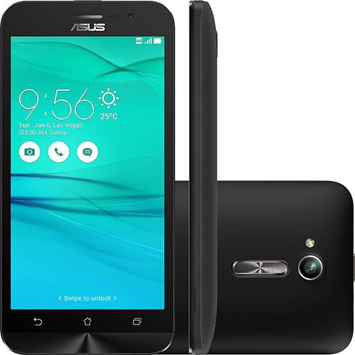 Smartphone Asus Zenfone Go Android 5.1 Tela 5" 8GB 3G Câmera 8MP - Preto