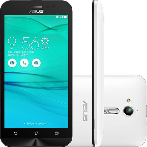 Smartphone Asus Zenfone GO Dual Chip Android 5.1 Tela 5" 16GB 4G Câmera 13MP - Branco
