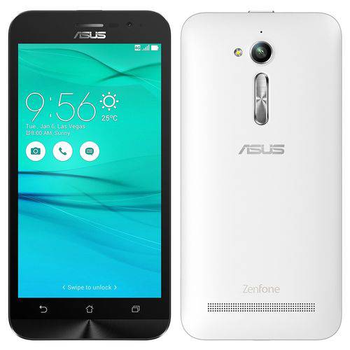 Smartphone Asus Zenfone Go Lte Zb500kl Branco, Dual Chip, Tela 5.0", 16gb, Câm 13mp, And 6.0 - 4g