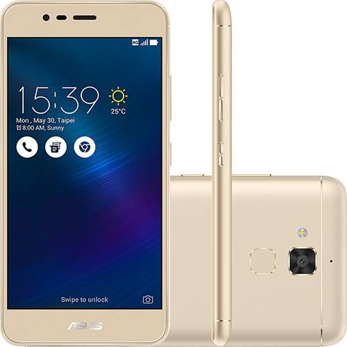 Smartphone Asus Zenfone 3 Max Dual Chip Android 6 Tela 5.2" 16GB 4G Câmera 13MP - Dourado
